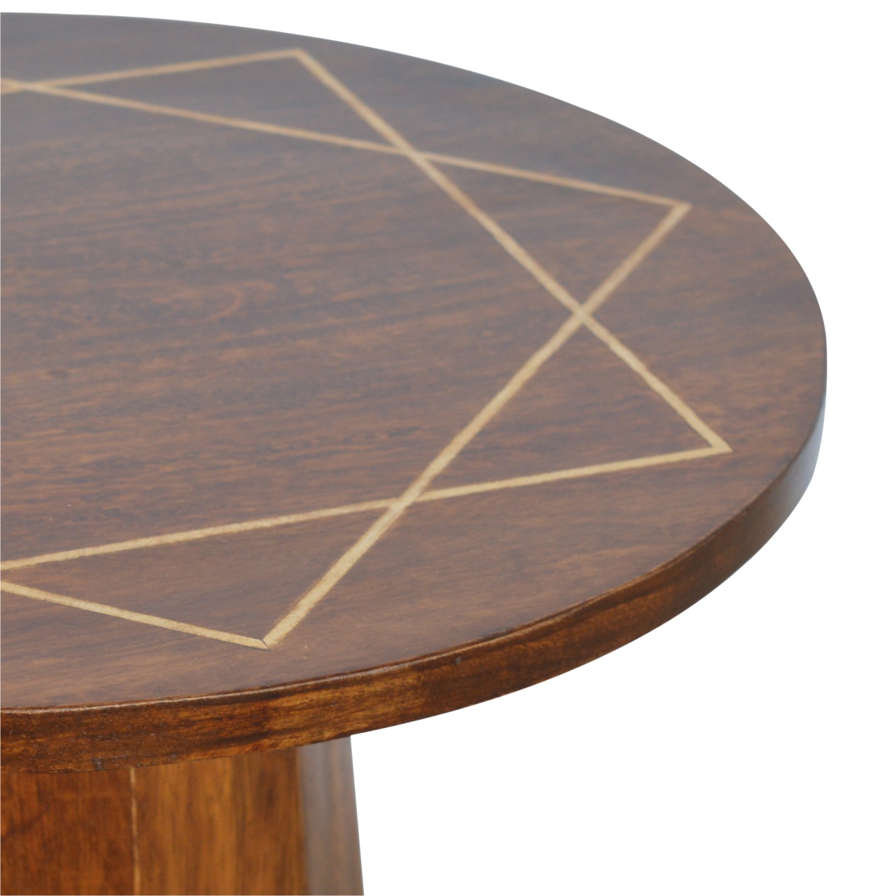 Geometric Brass Inlay End Table - Image 6