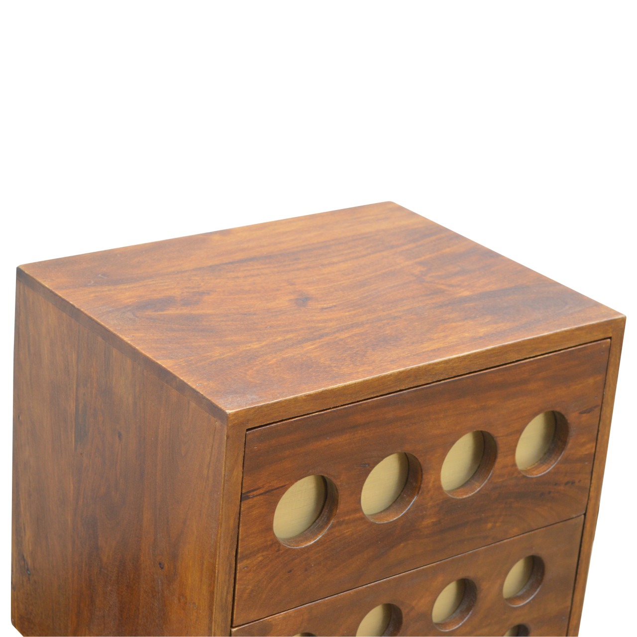 Chestnut Brass Cut-out Bedside - Image 5