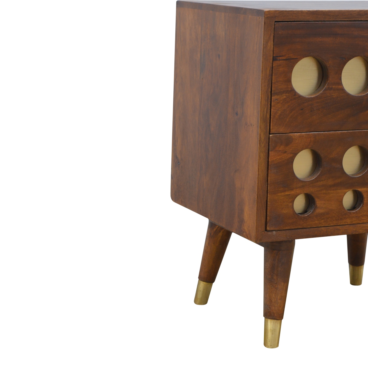 Chestnut Brass Cut-out Bedside - Image 7