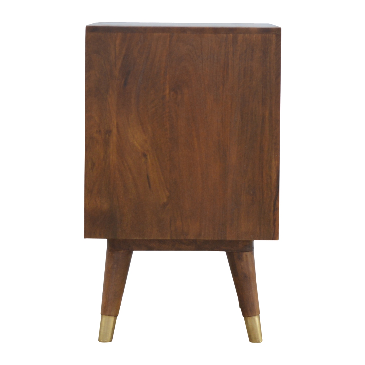 Chestnut Brass Cut-out Bedside - Image 8