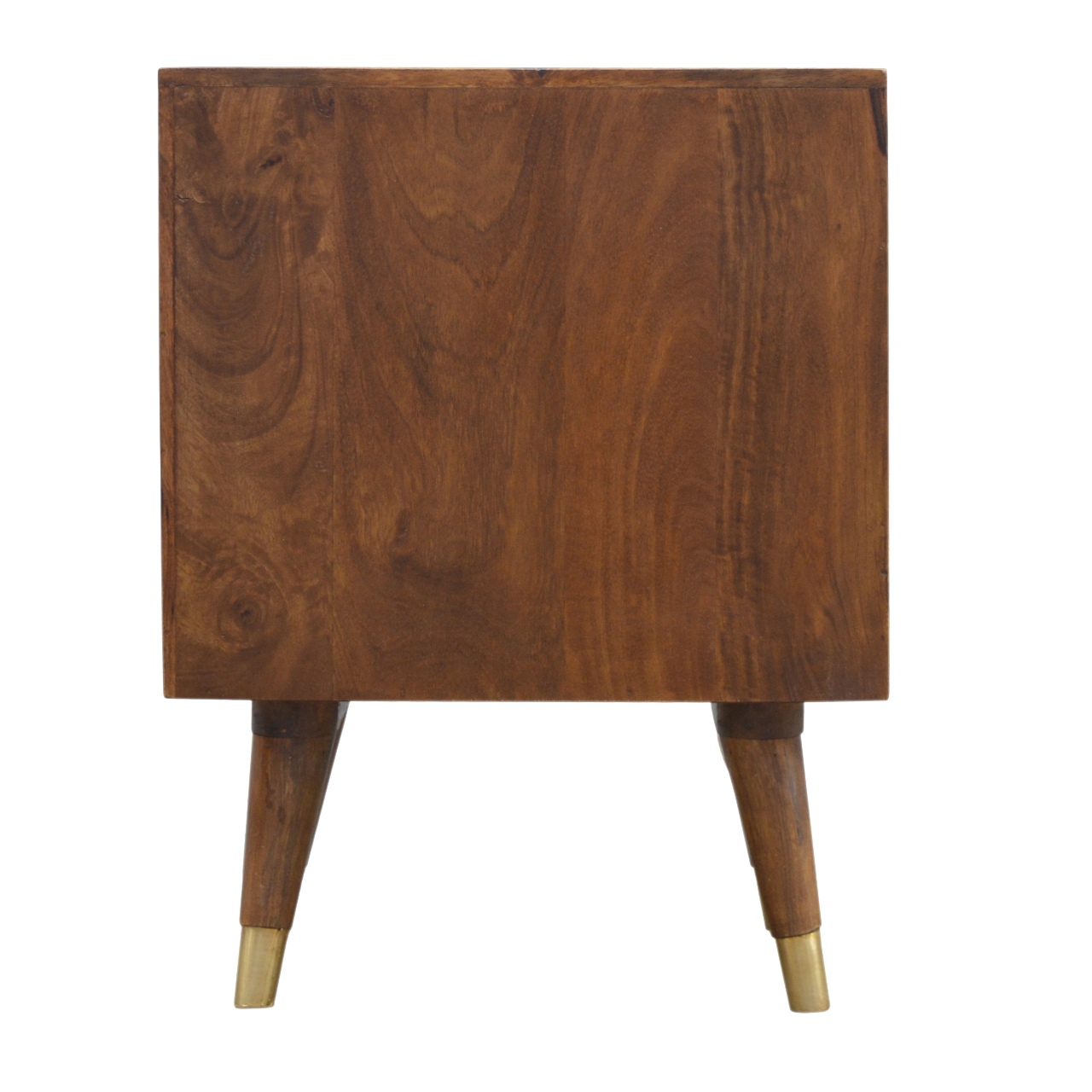 Chestnut Brass Cut-out Bedside - Image 9