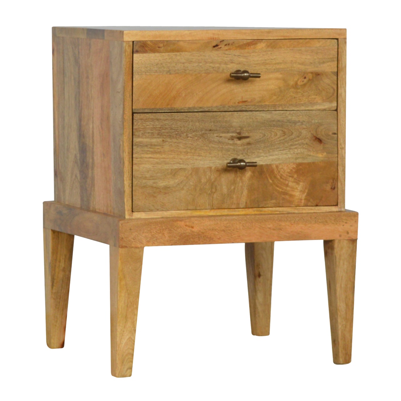 Solid Wood Bedside with T-Bar Knobs - Image 2