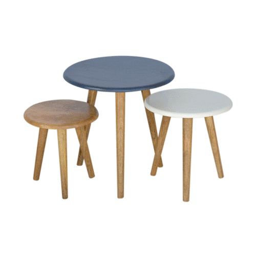 Multi Nordic Stool Set of 3 - Image 7