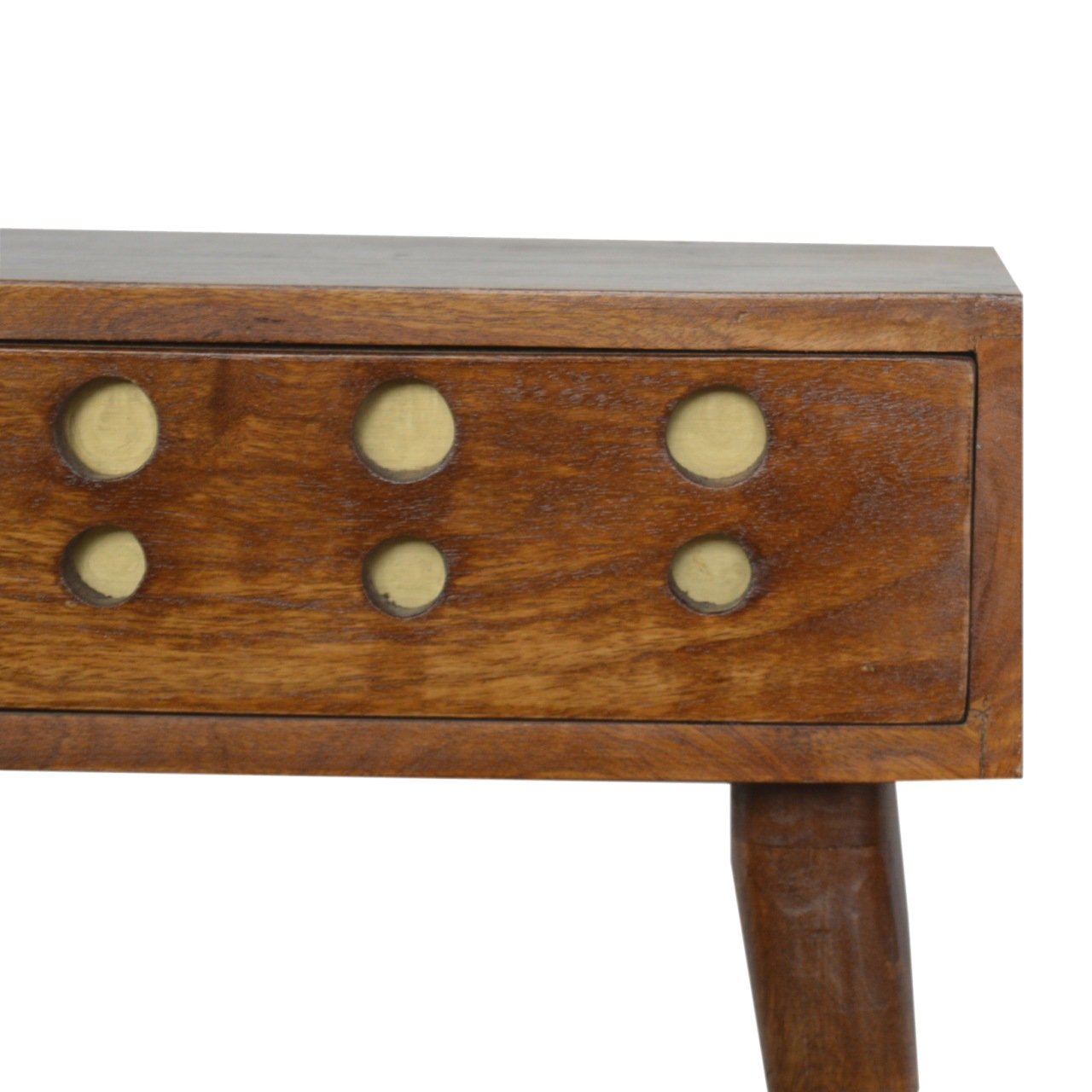 Chestnut Brass Cut out Bedside - Image 4