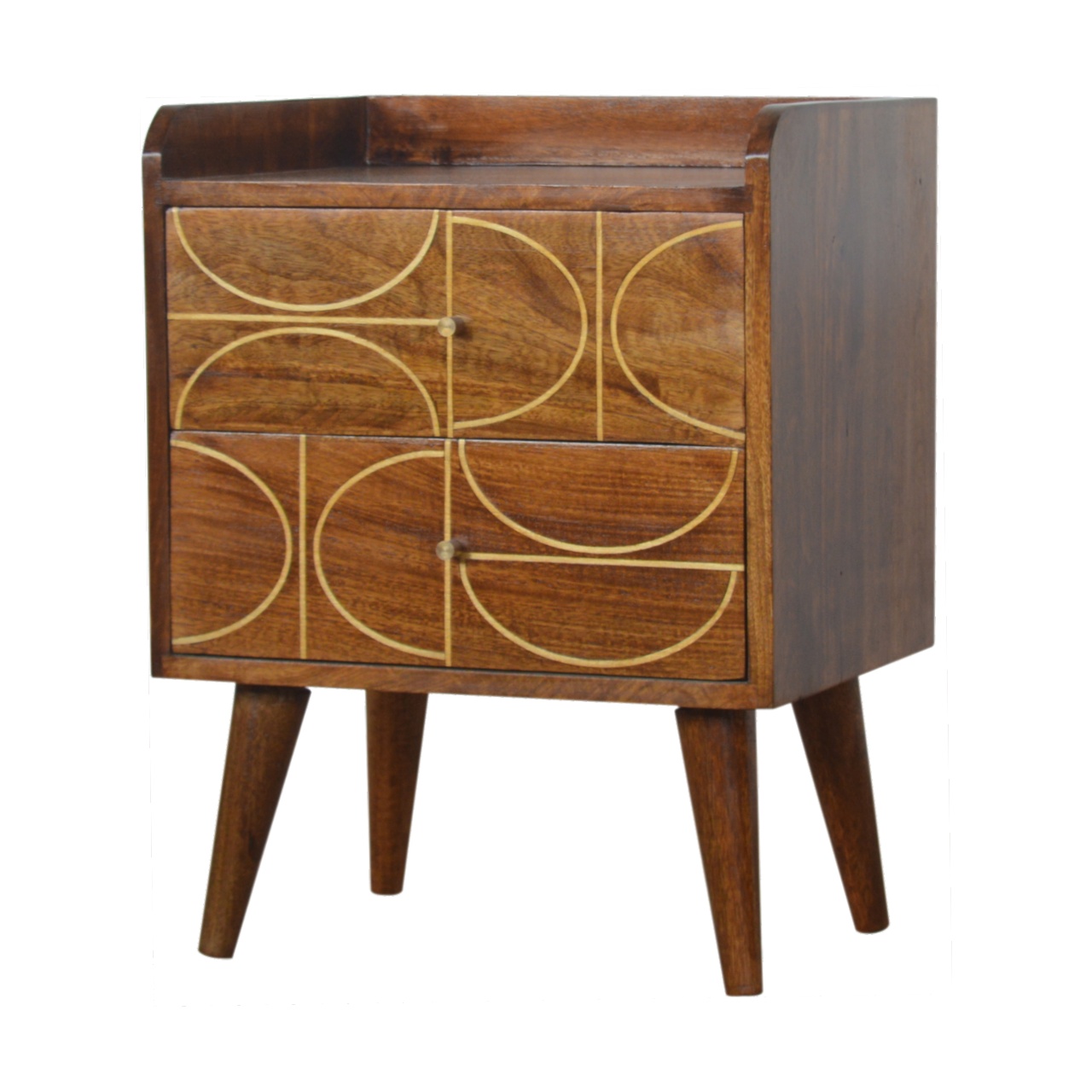 Chestnut Inlay Abstract Bedside - Image 2