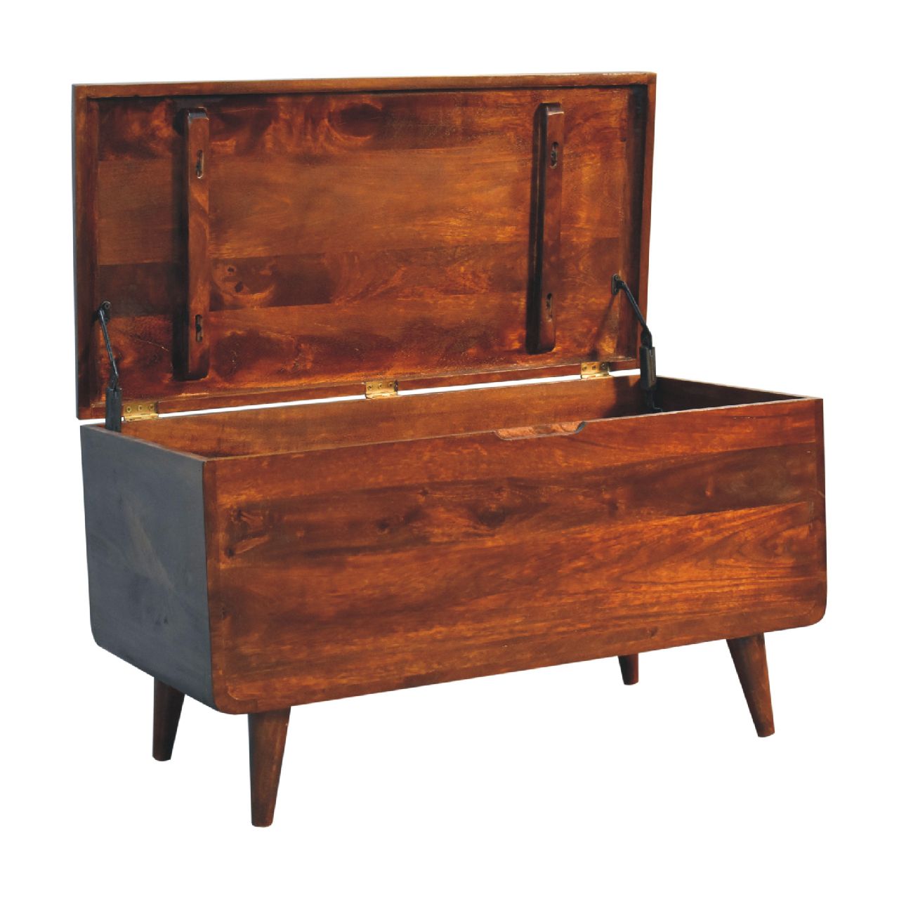 Curved Chestnut Blanket Box - Image 6