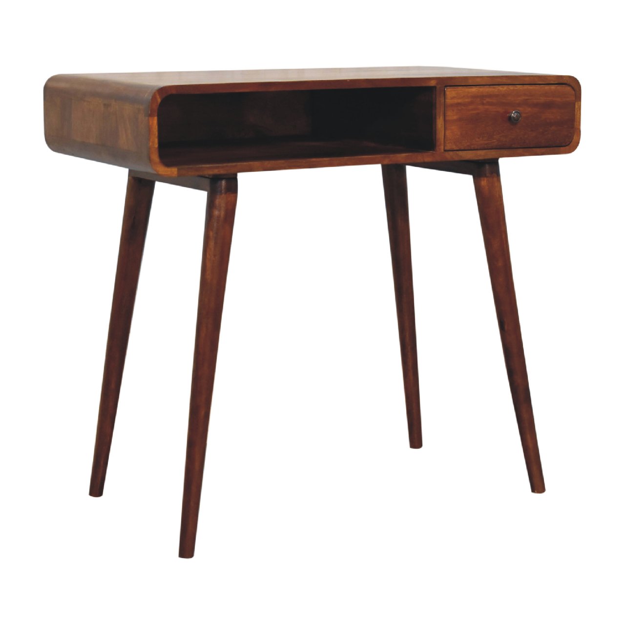 Curved Chestnut Writing Desk - Image 3