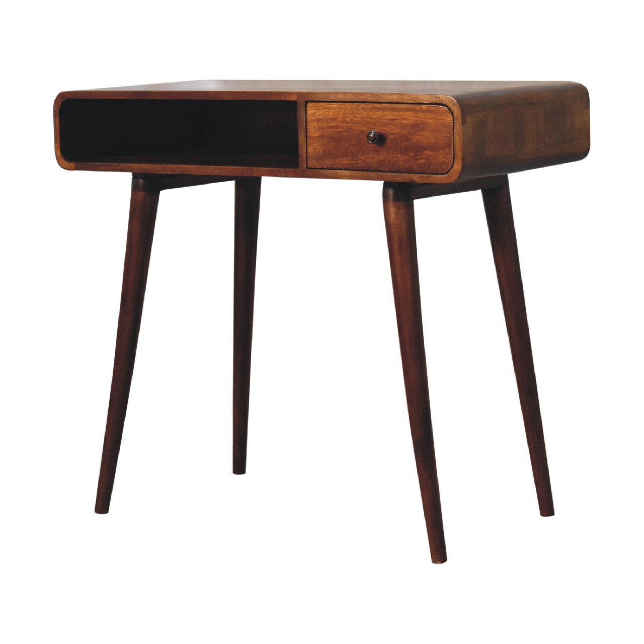 Curved Chestnut Writing Desk - Image 4