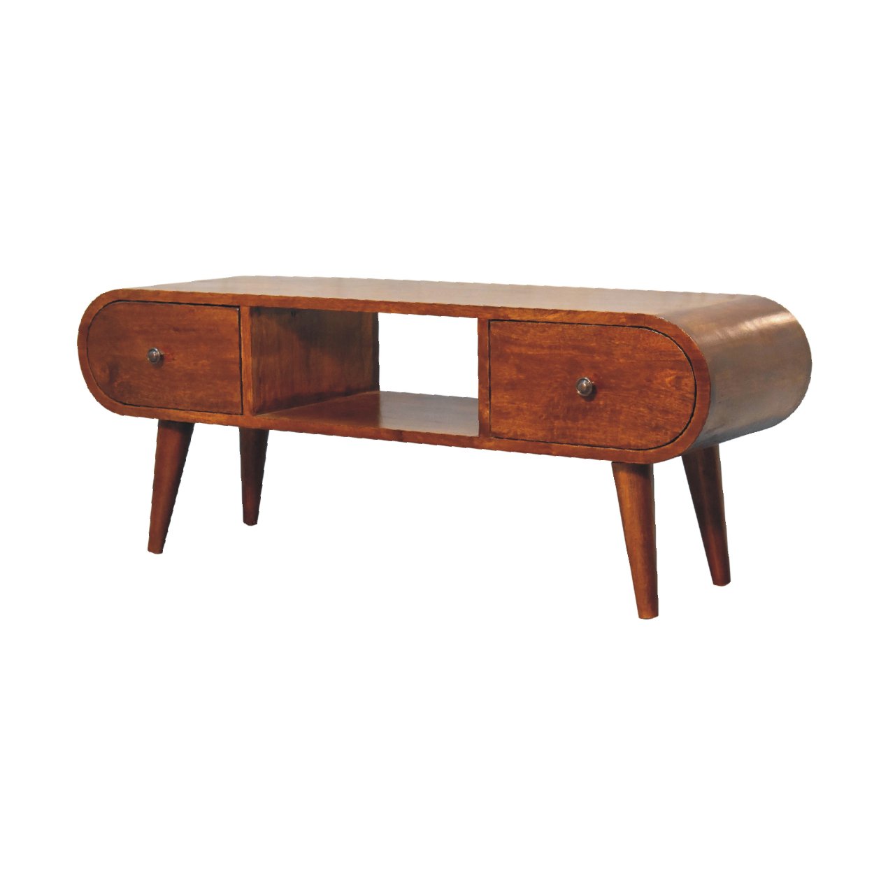 Chestnut Circular TV Unit - Image 4