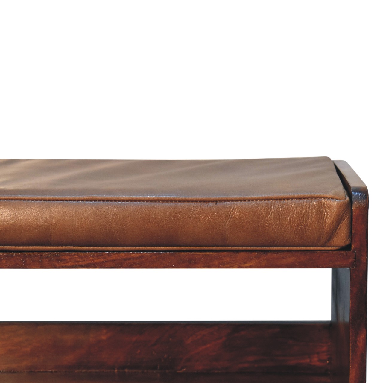 Chestnut Bench with Brown Leather Seatpad - Image 5