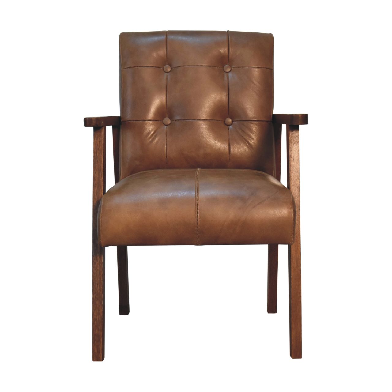 Brown Buffalo Leather Chair - Image 2