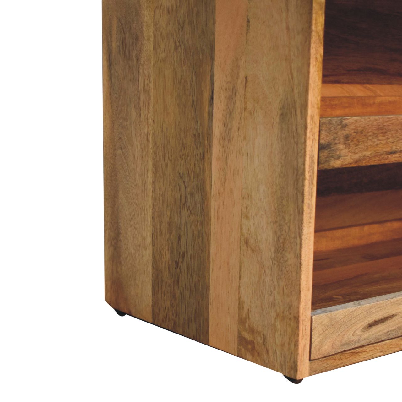 Buffalo Hide Pull out Oak-ish Shoe Storage Bench - Image 8