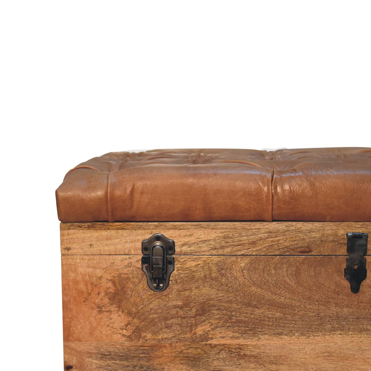 Buffalo Hide Oak-ish Storage Trunk - Image 5