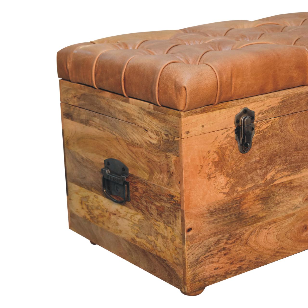 Buffalo Hide Oak-ish Storage Trunk - Image 7