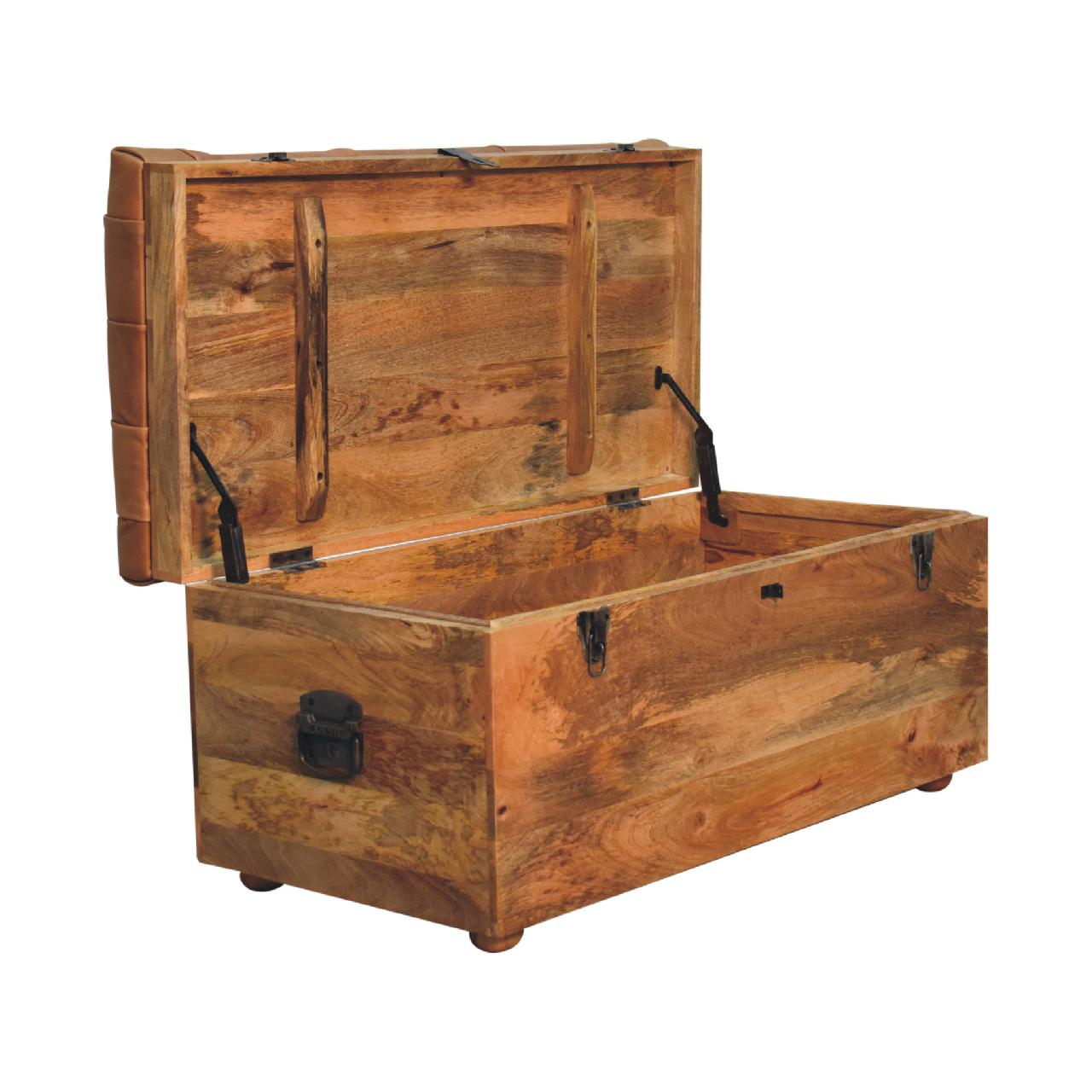 Buffalo Hide Oak-ish Storage Trunk - Image 8