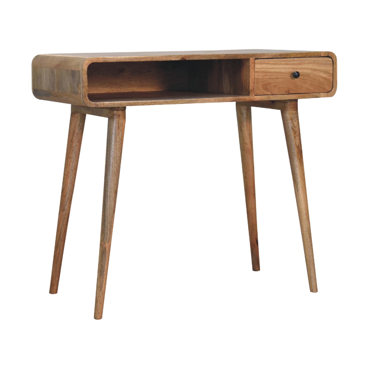 Curved Oak-ish Writing Desk - Image 2