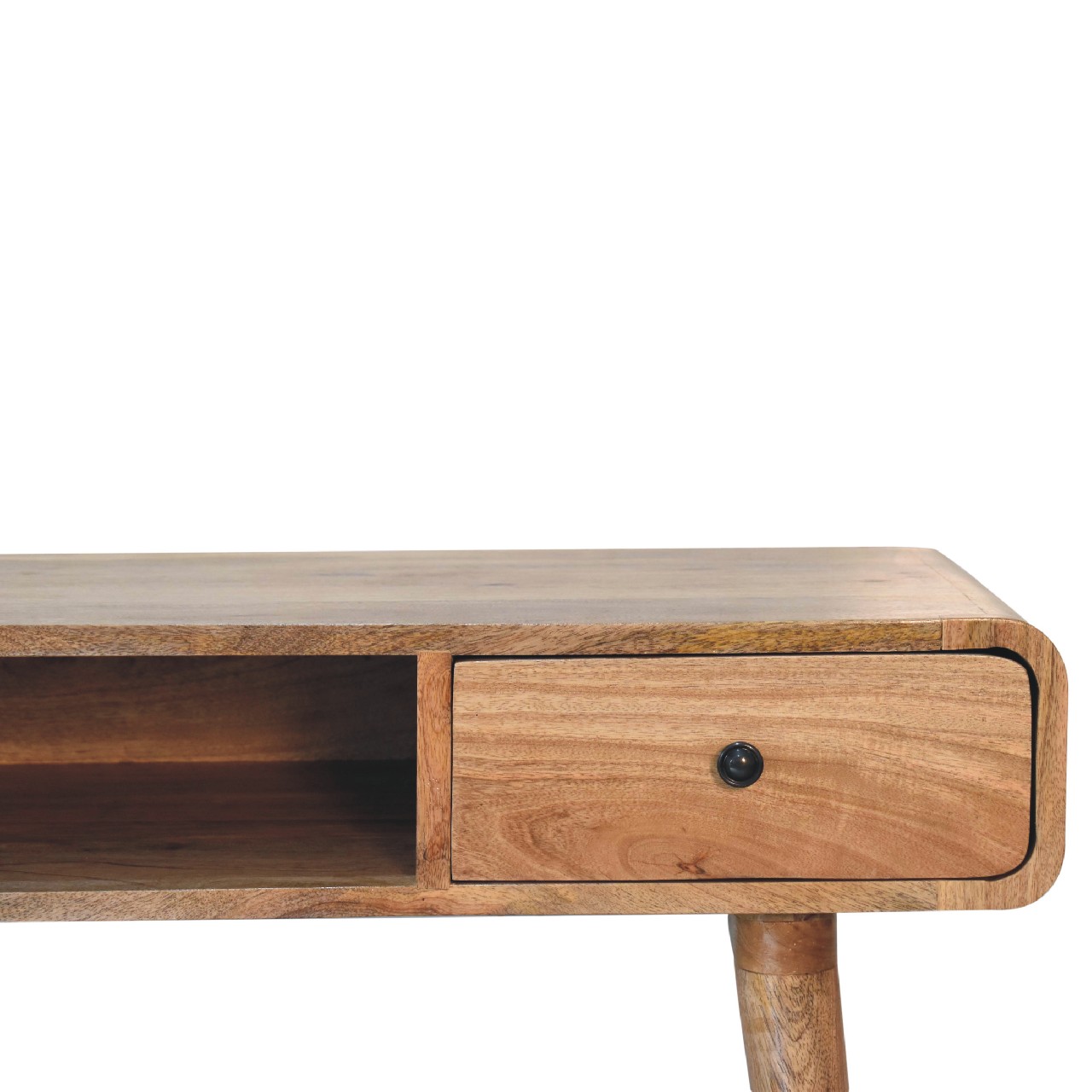 Curved Oak-ish Writing Desk - Image 4