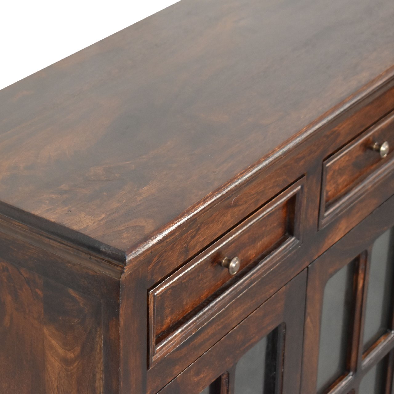 Light Walnut Cabinet with Glazed Doors - Image 6