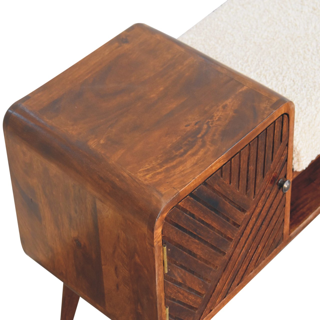 Boucle Carved Chestnut Telephone Table - Image 5