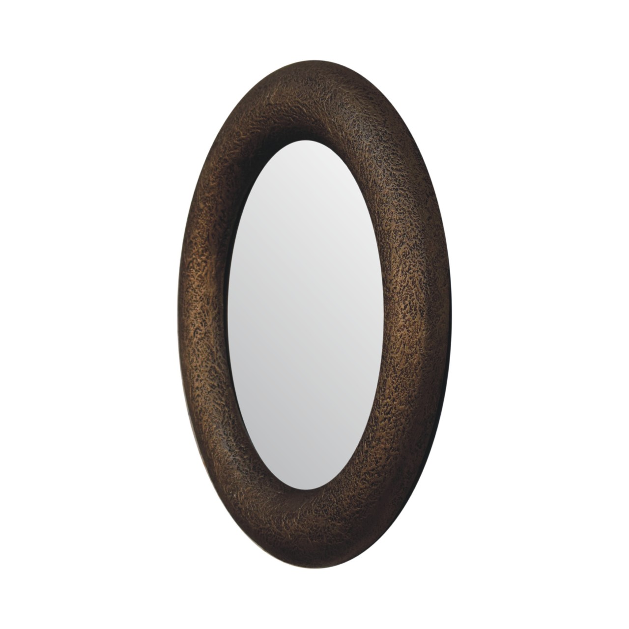Round Metallic Hammered Mirror - Image 3
