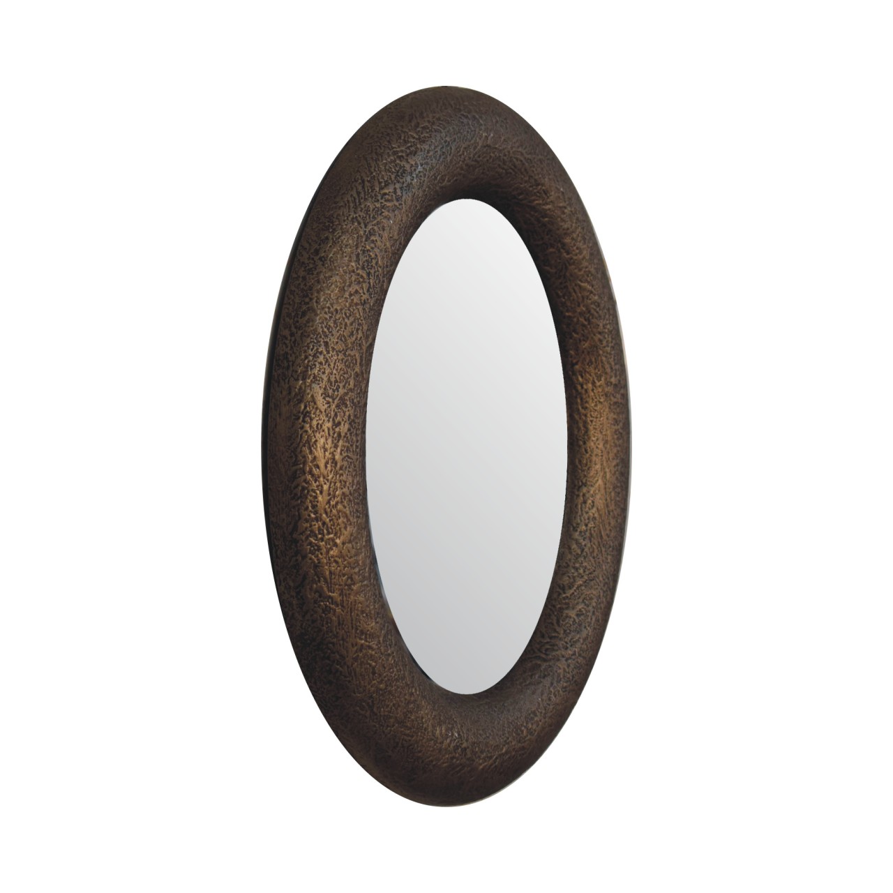 Round Metallic Hammered Mirror - Image 4