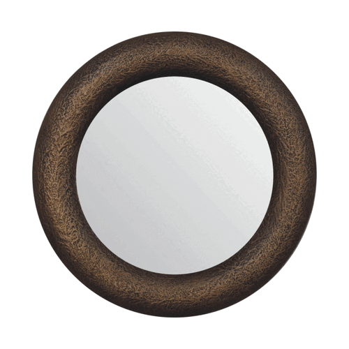 Round Metallic Hammered Mirror - Image 9