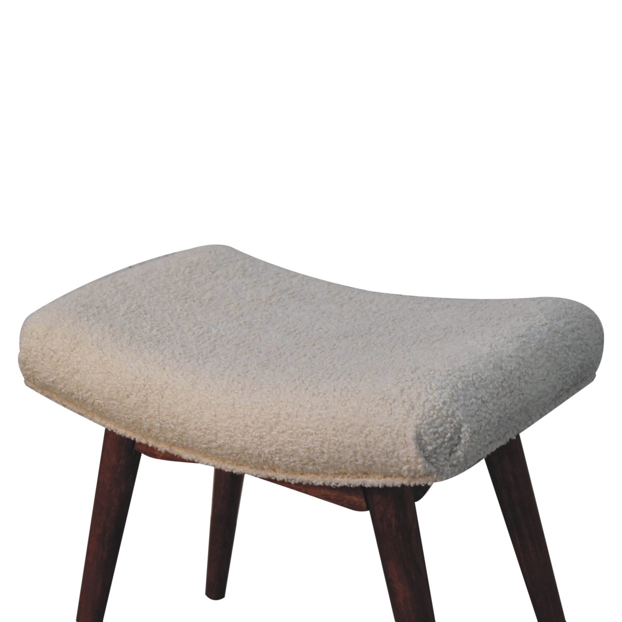 Honey Caramel Boucle Cream Curved Bench - Image 6