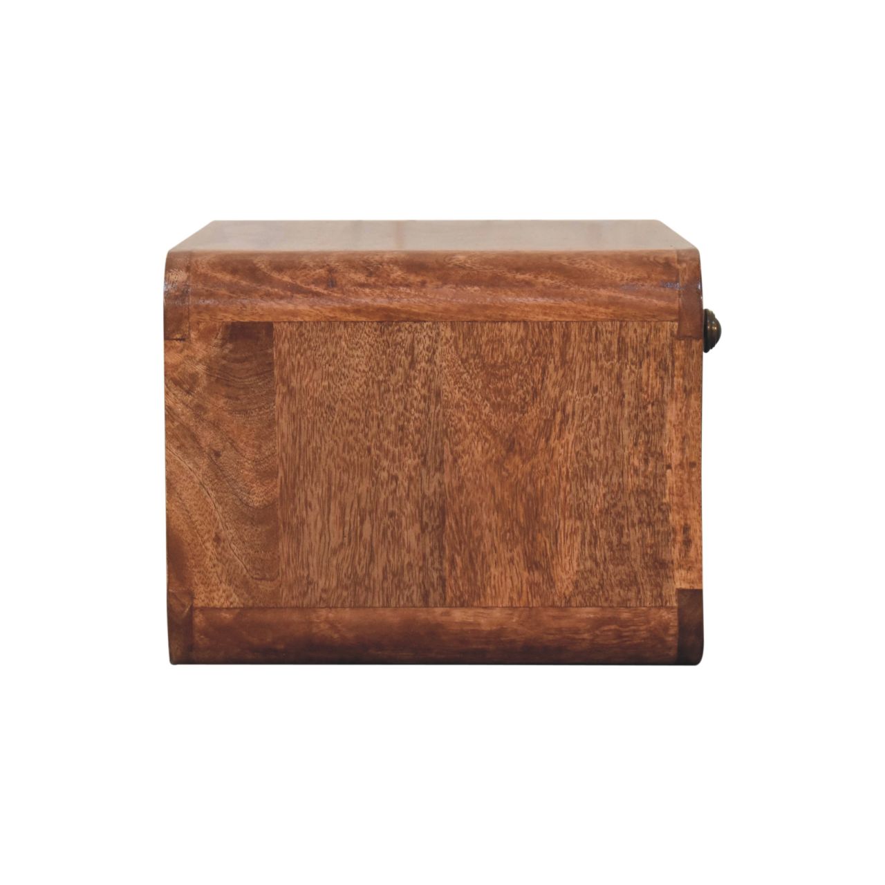 Curved Honey Caramel Wall Mounted Bedside with Open Slot - Image 7