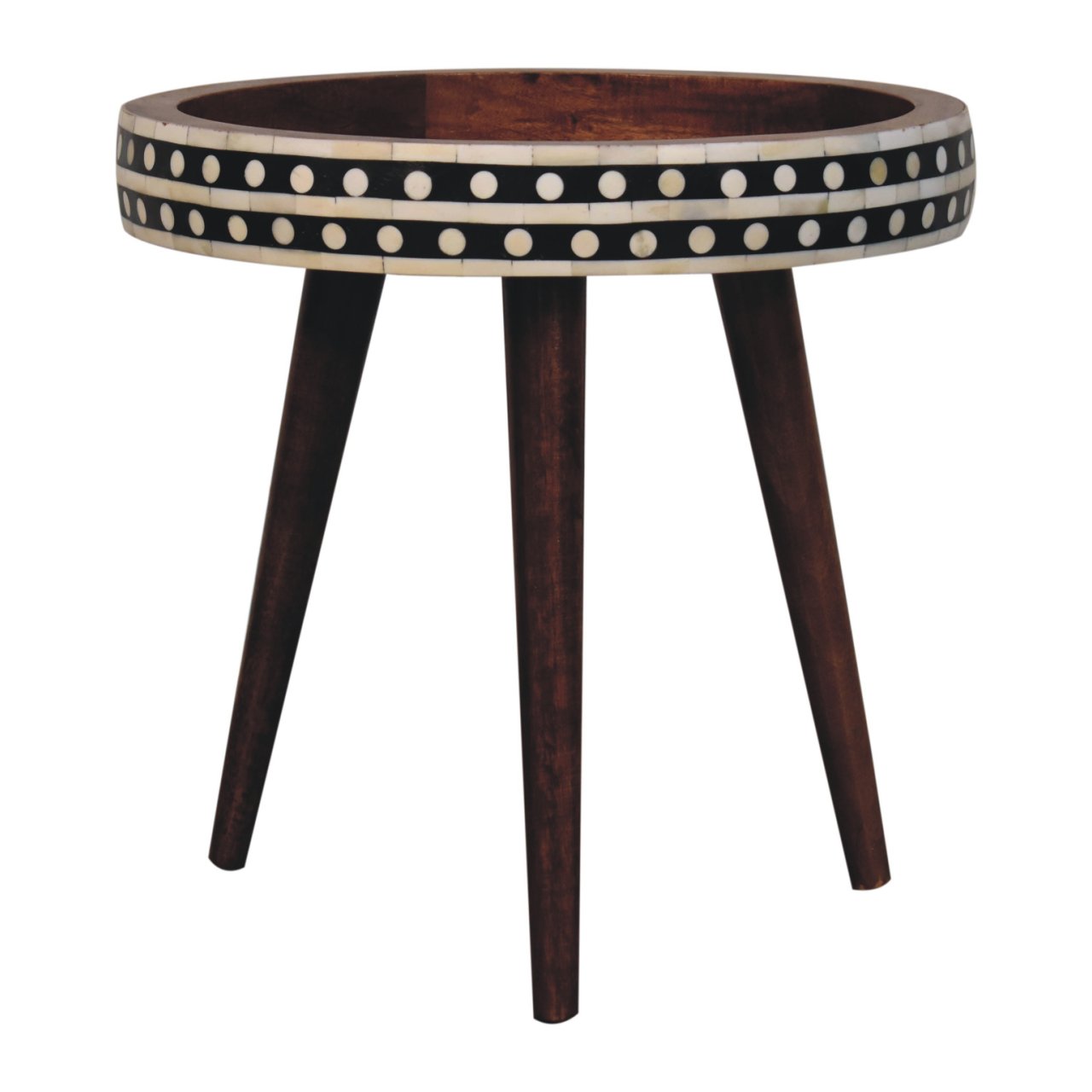 Honey Caramel Small Patterned Nordic Style End Table - Image 2