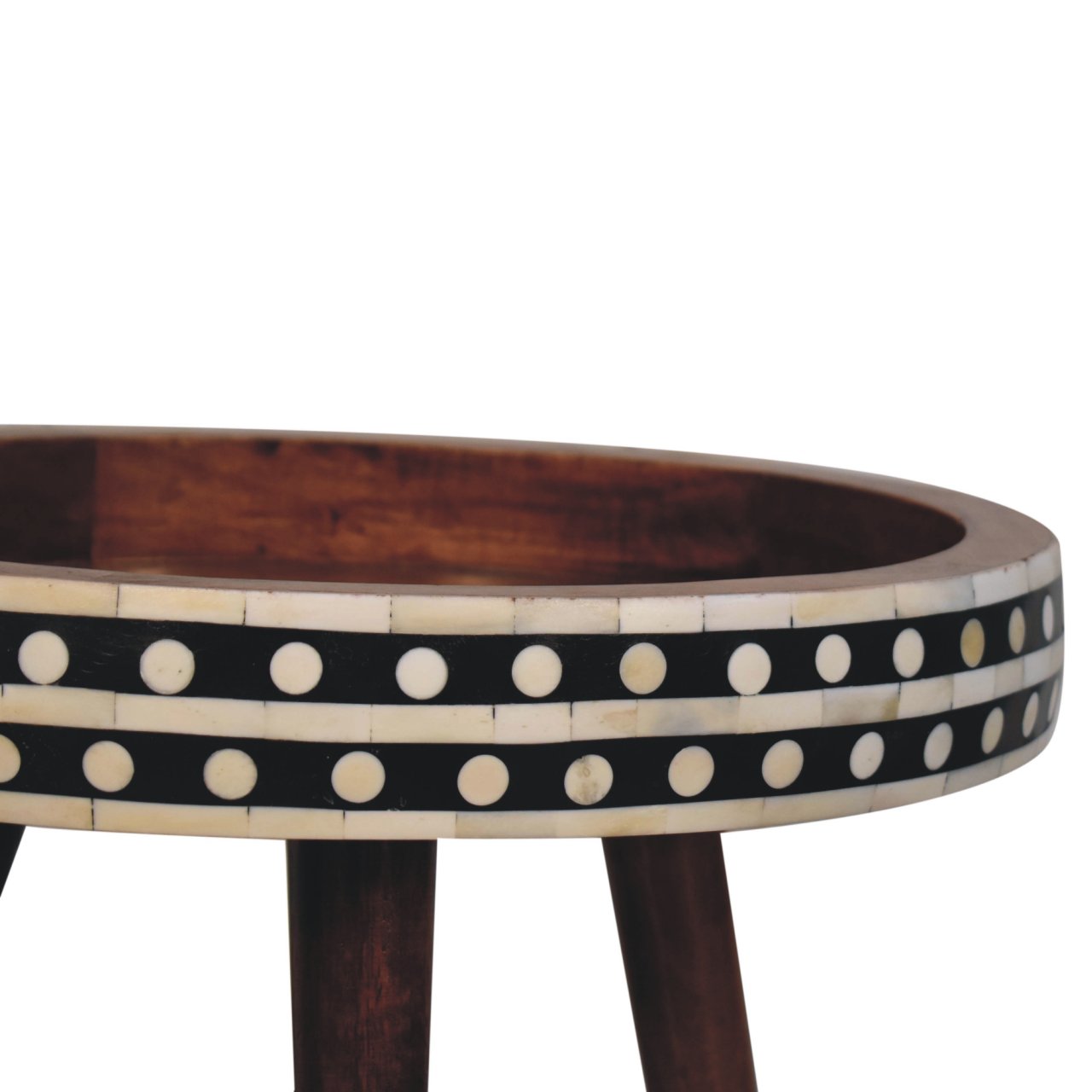 Honey Caramel Small Patterned Nordic Style End Table - Image 6