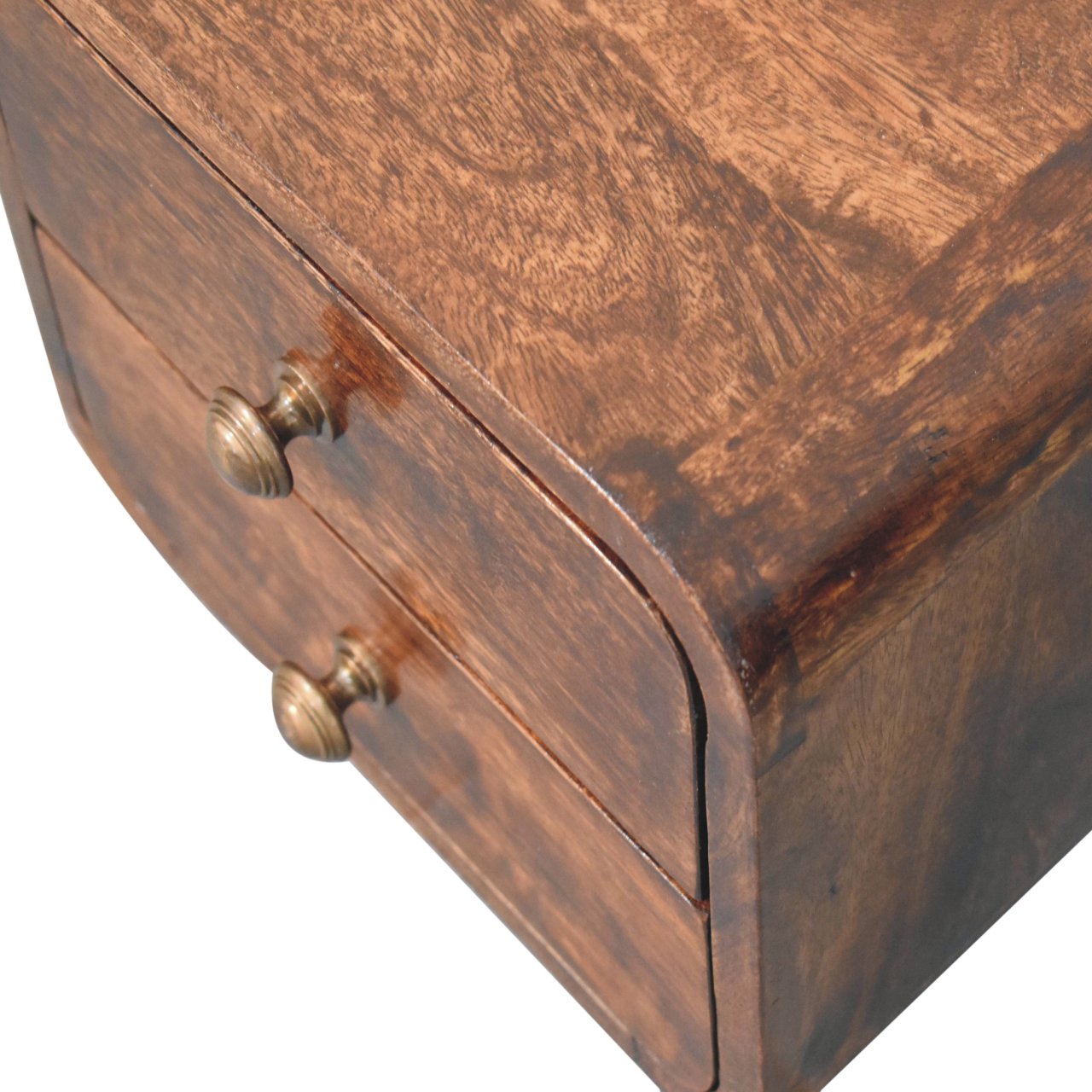 Mini Curved California Walnut Wall Mounted Bedside - Image 5