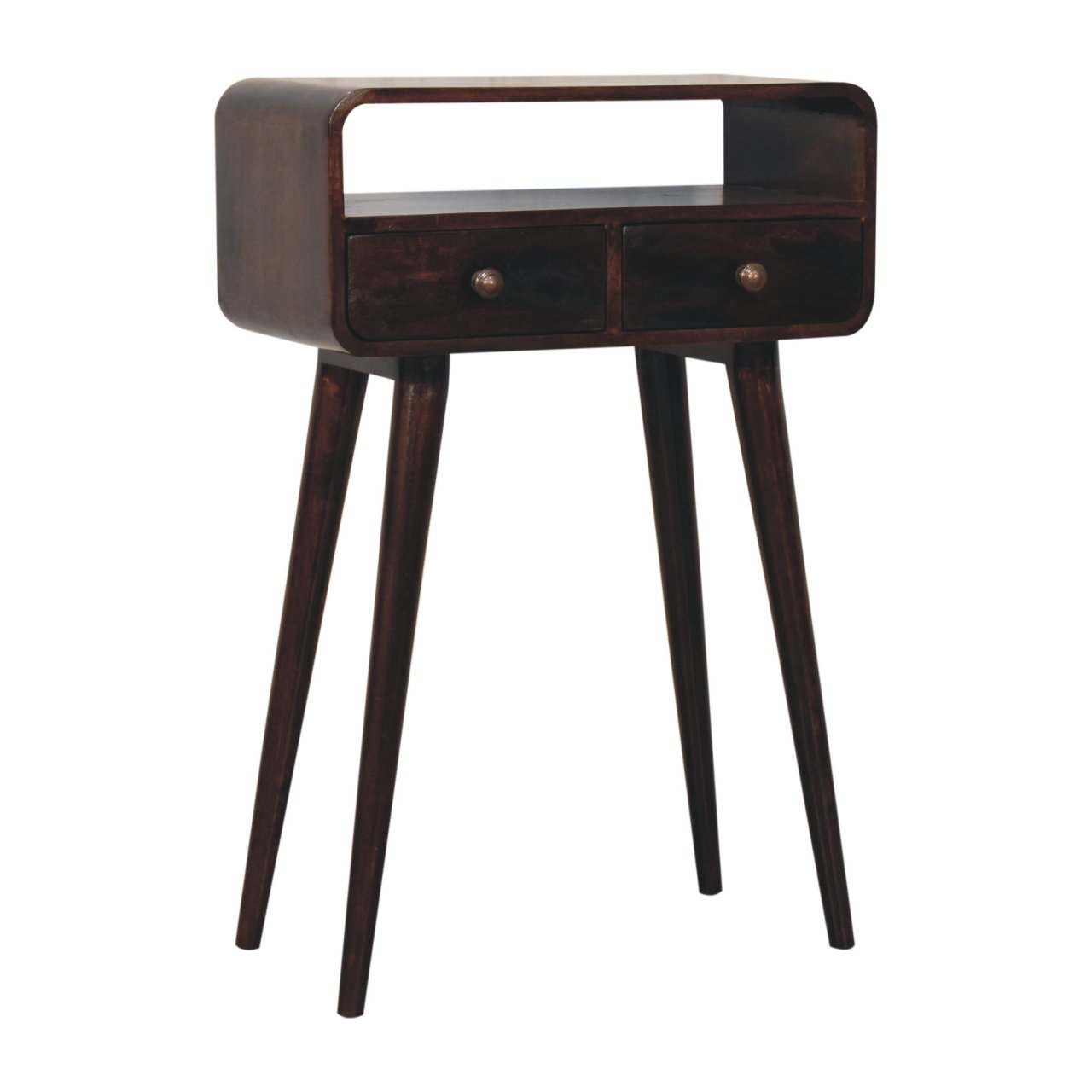 Mini California Walnut Curved Console Table - Image 2