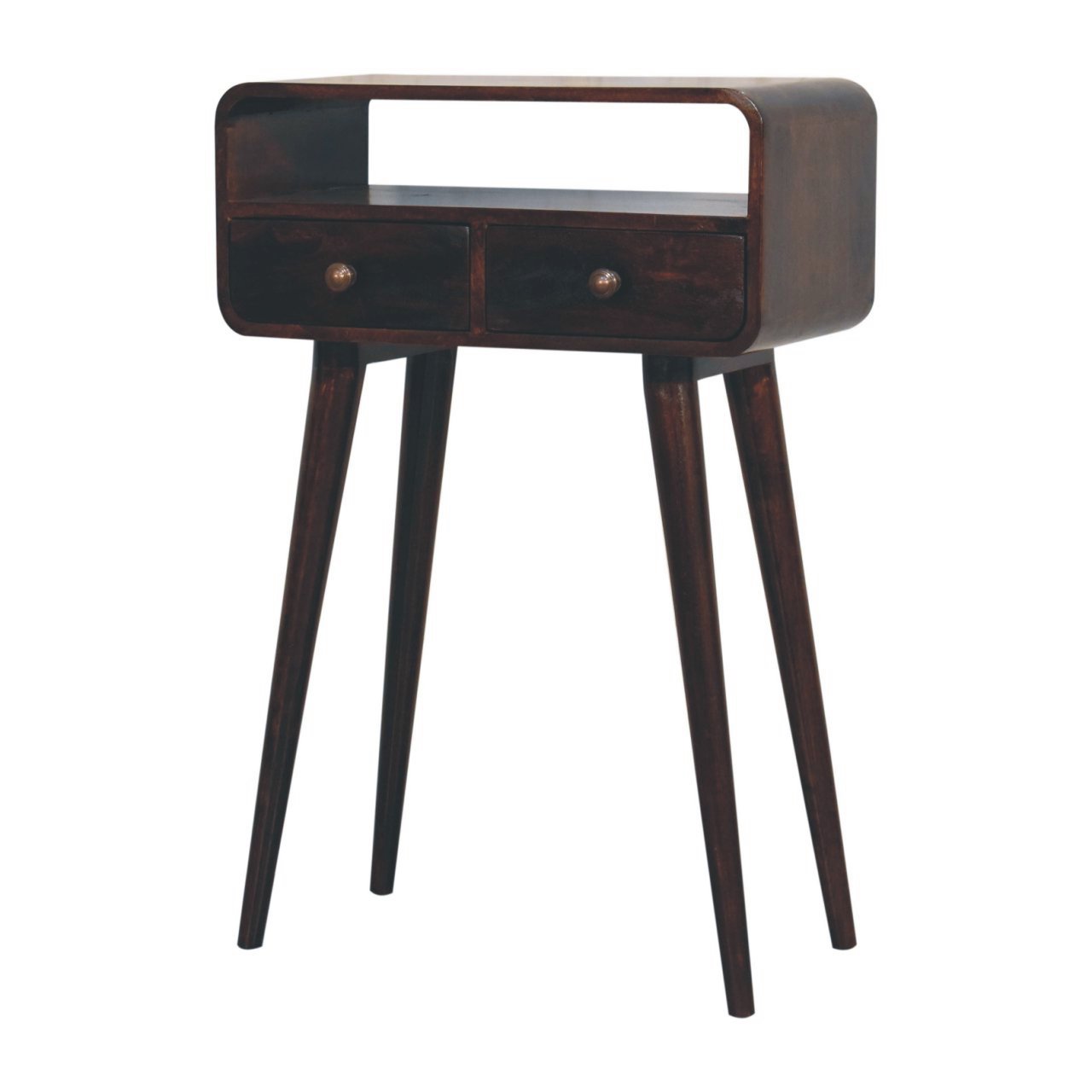 Mini California Walnut Curved Console Table - Image 3