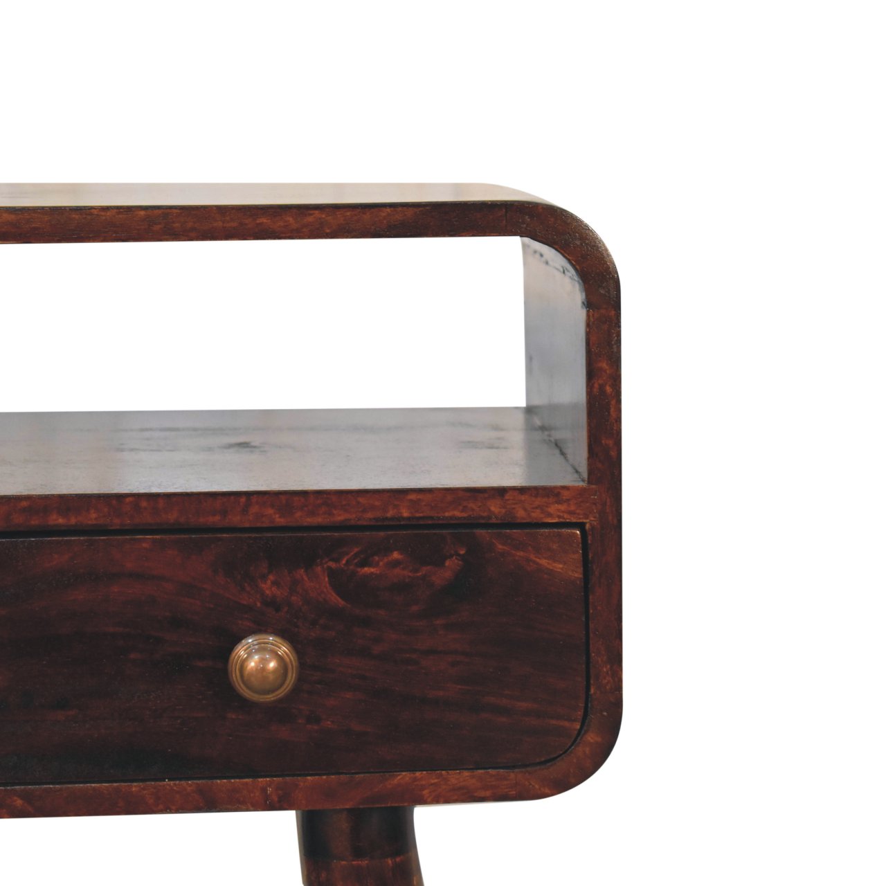 Mini California Walnut Curved Console Table - Image 4
