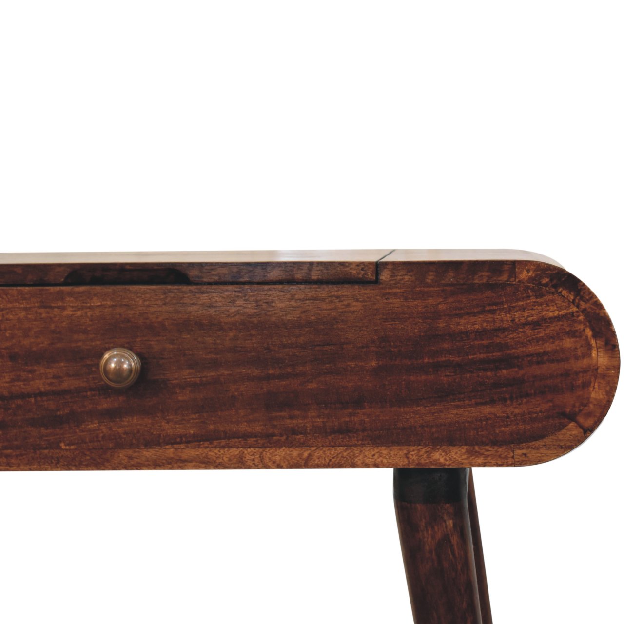 Mini California Walnut Dressing Table with Foldable Mirror - Image 4