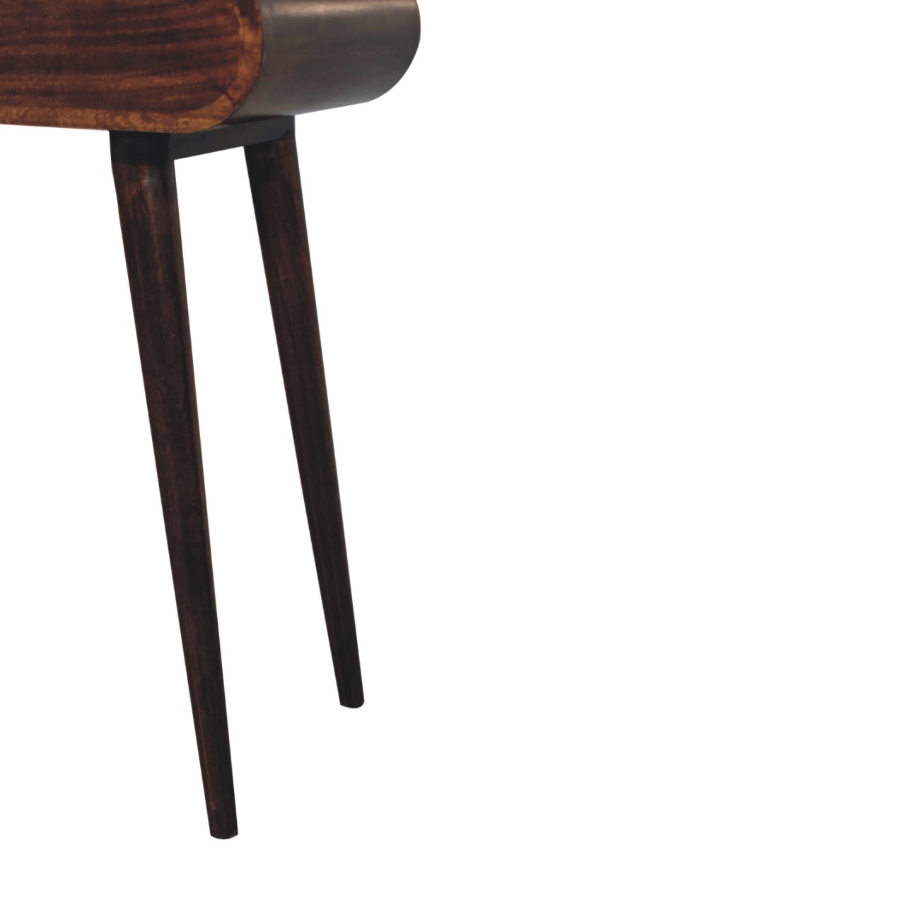 Mini California Walnut Dressing Table with Foldable Mirror - Image 8