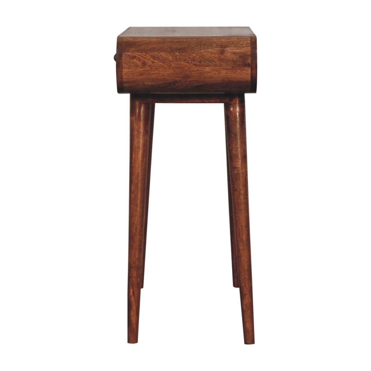 Mini Honey Caramel Dressing Table with Foldable Mirror - Image 9