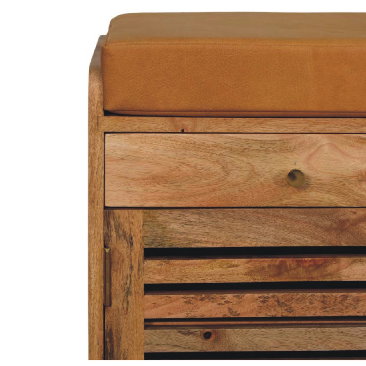 Shutter Oak-ish Shoe Rack with 2 drawers - Image 4