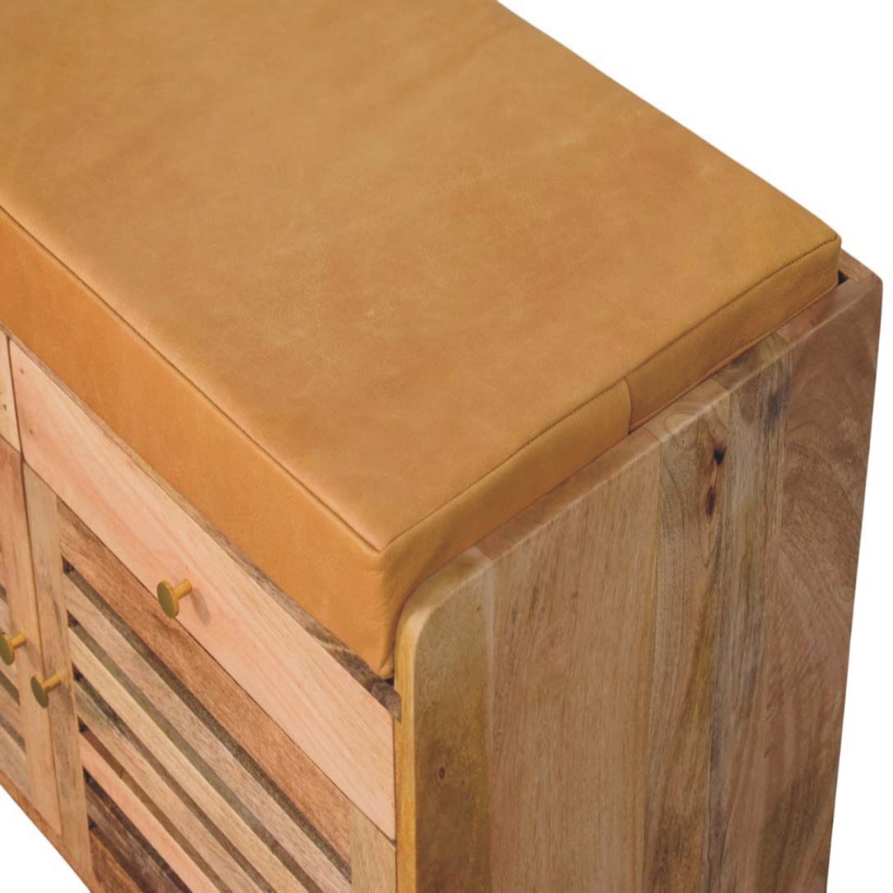 Shutter Oak-ish Shoe Rack with 2 drawers - Image 5