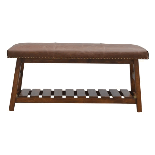 Buffalo Hide Hallway Bench - Image 8