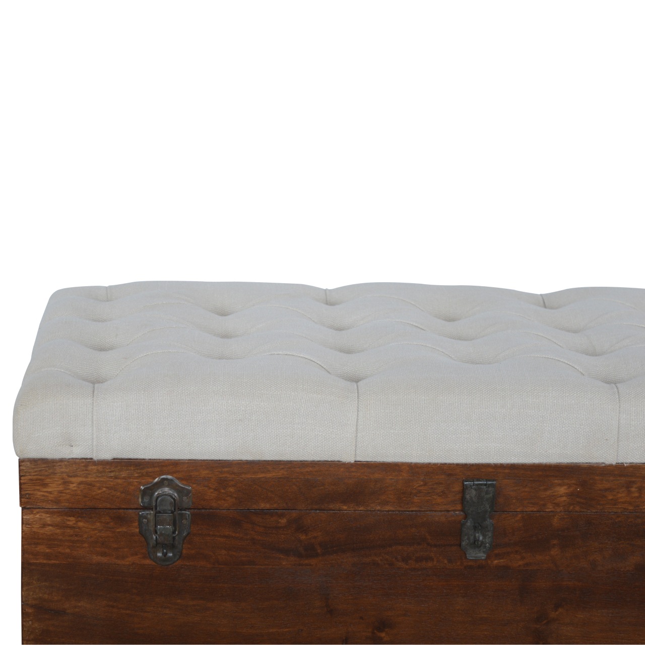 White Linen Storage Trunk - Image 4
