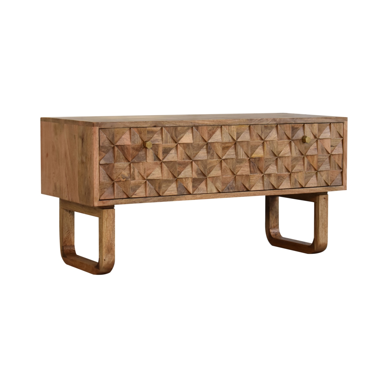 'U' Oak-ish Pineapple Bench - Image 8