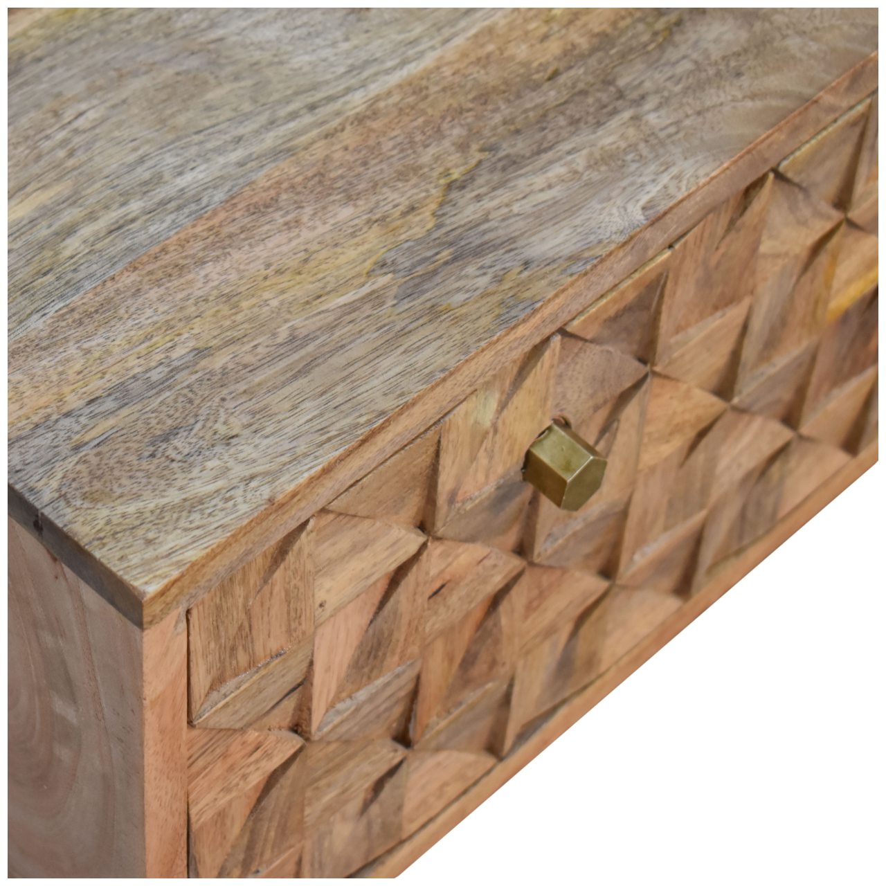 'U' Oak-ish Pineapple Bench - Image 6