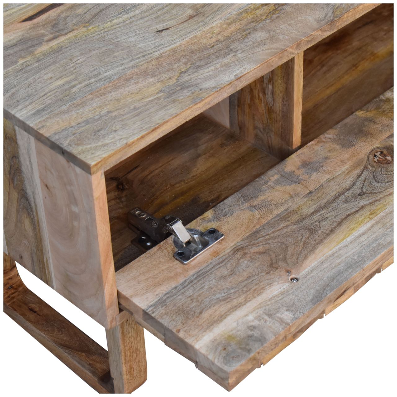 'U' Oak-ish Pineapple Bench - Image 5