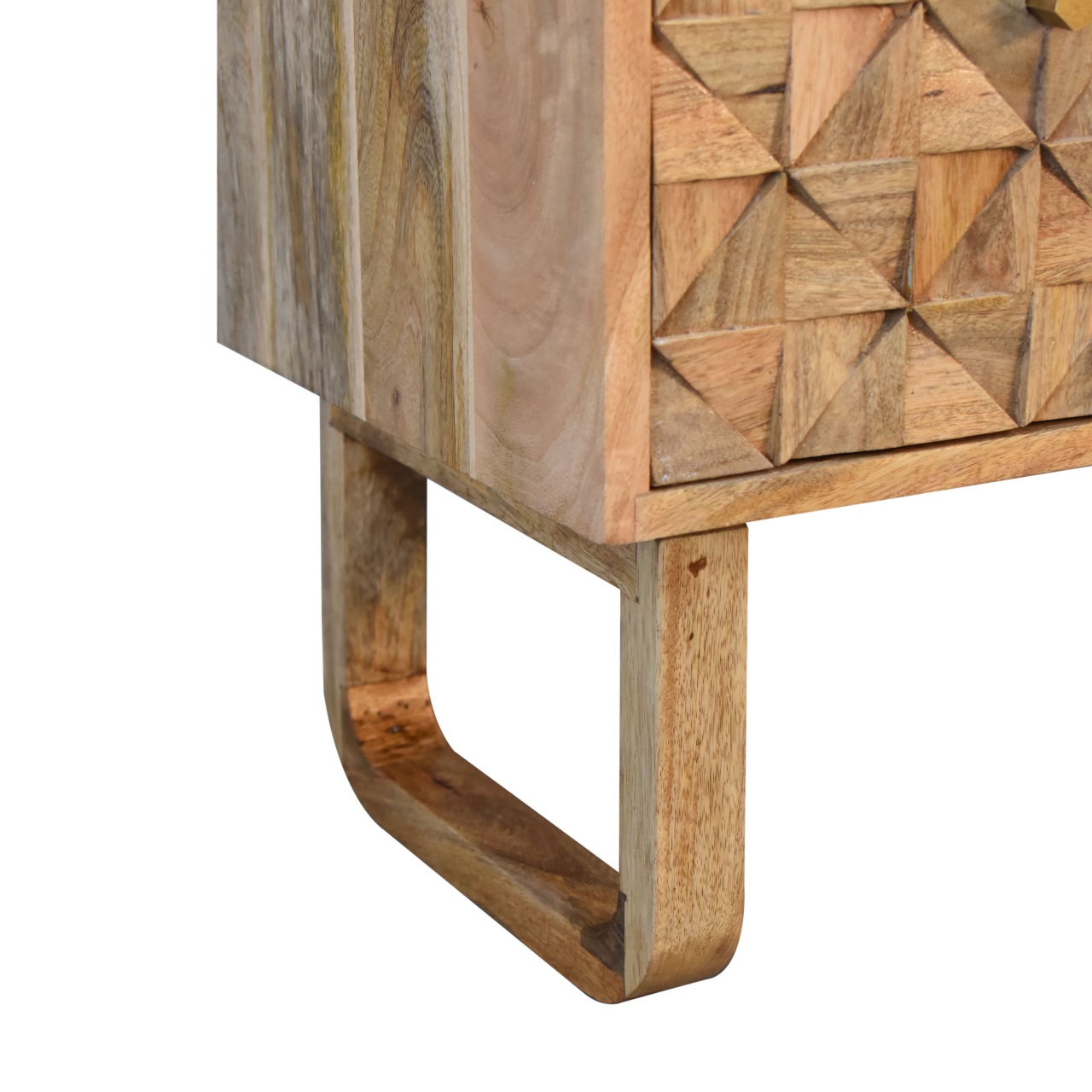 'U' Oak-ish Pineapple Bench - Image 4