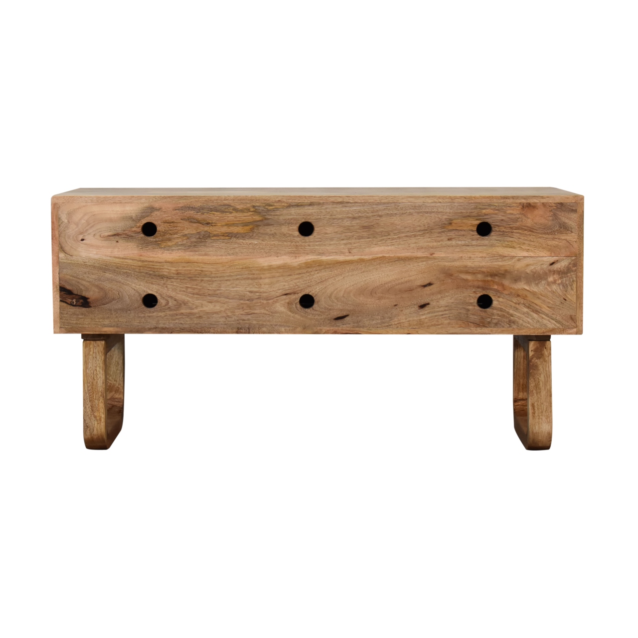 'U' Oak-ish Pineapple Bench - Image 2