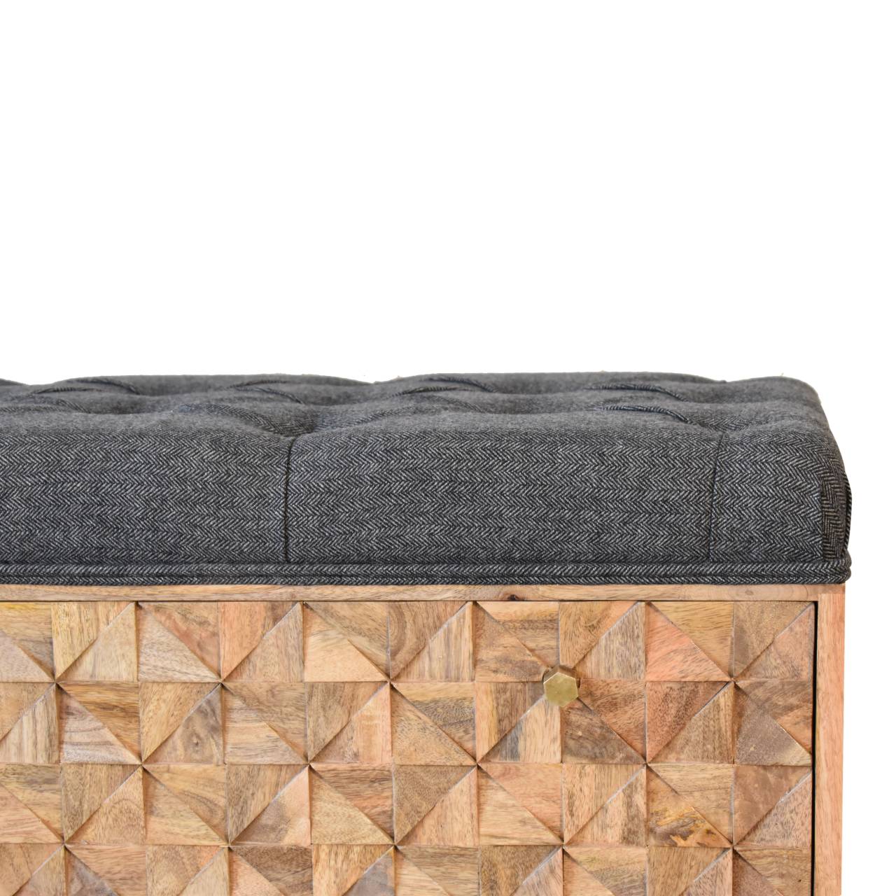 'U' Black Tweed Pineapple Bench - Image 5