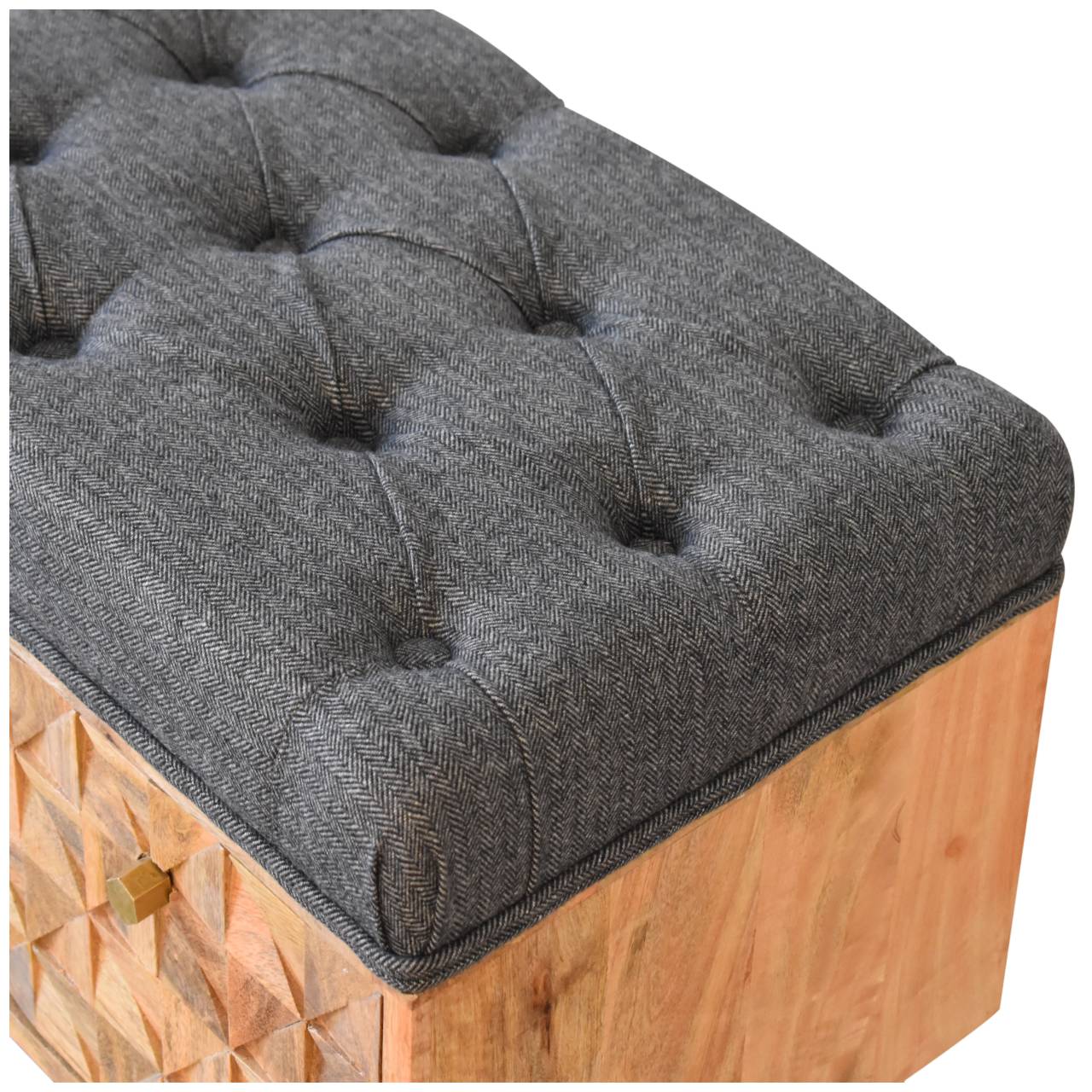 'U' Black Tweed Pineapple Bench - Image 6