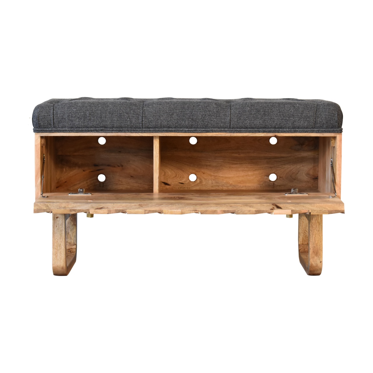 'U' Black Tweed Pineapple Bench - Image 7