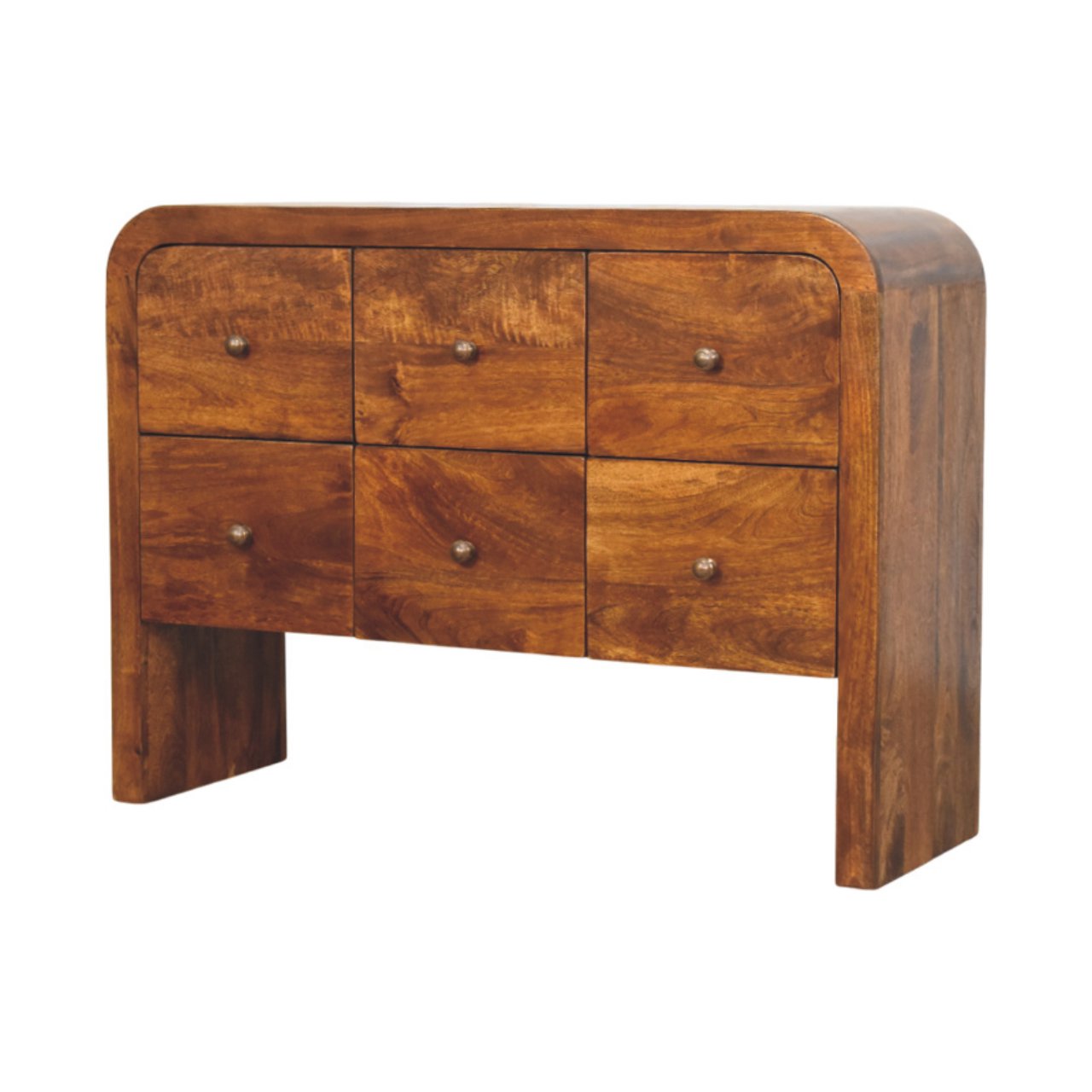 Darcy 3 over 3 Drawer Chest in Chestnut Finish - Image 2
